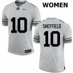 NCAA Ohio State Buckeyes Women's #10 Kendall Sheffield Gray Nike Football College Jersey JXA1845GW